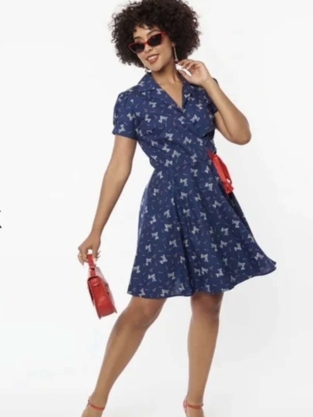 NWT Unique Vintage Scottish Dog And Candy Canes Dress
